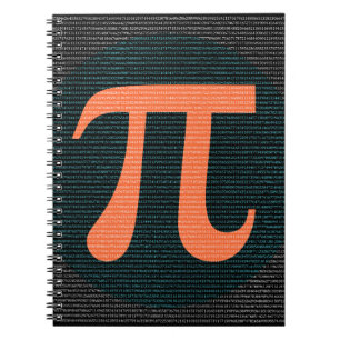 First 10,000 digits of Pi in blue and orange Notebook
