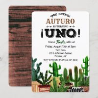 First 1st Birthday Fiesta Cactus Invitation