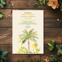 First 1st Birthday Party Watercolor Dinosaurs