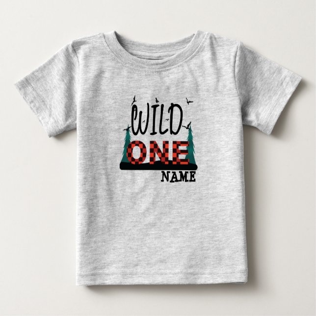 First 1st birthday wild one buffalo plaid shirt (Front)