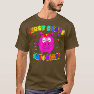 First 1st Grade Back To School Student Teacher Pig T-Shirt