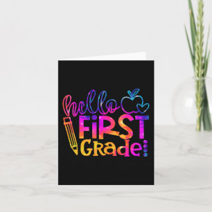First 1st Grade Teacher First Day Back To School T Card