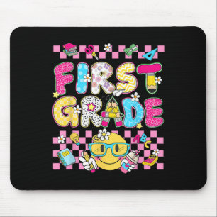 First 1st Grade Teacher Kid Back To School Preppy Mouse Pad