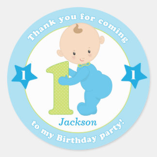 First 1st kids birthday sticker stickers favours