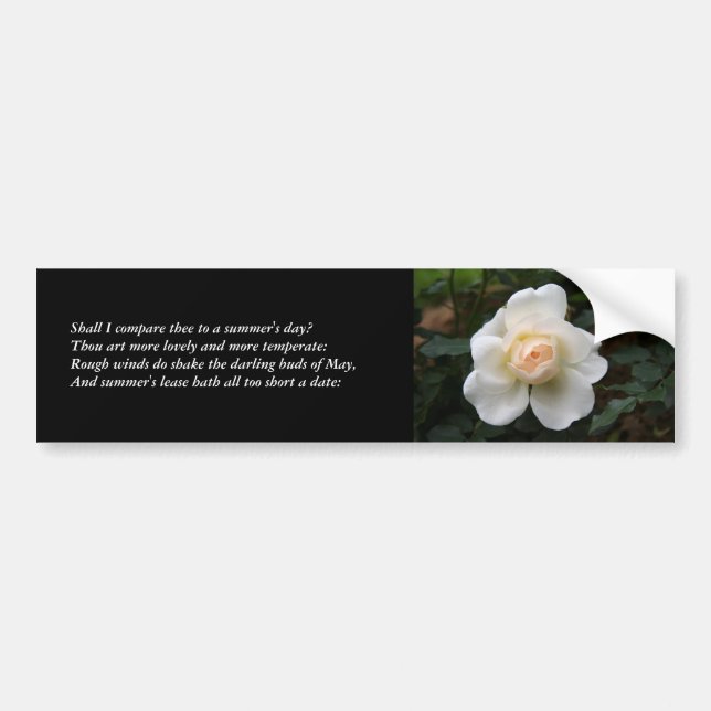 First 4 Lines of Sonnet # 18 by Shakespeare Bumper Sticker (Front)