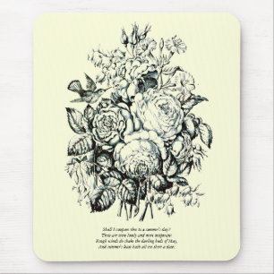 First 4 Lines of Sonnet # 18 by Shakespeare Mouse Pad
