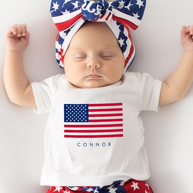 First 4th Of July Stars And Stripes American Flag Baby T-Shirt (First 4th Of July Stars And Stripes American Flag Baby T-Shirt)