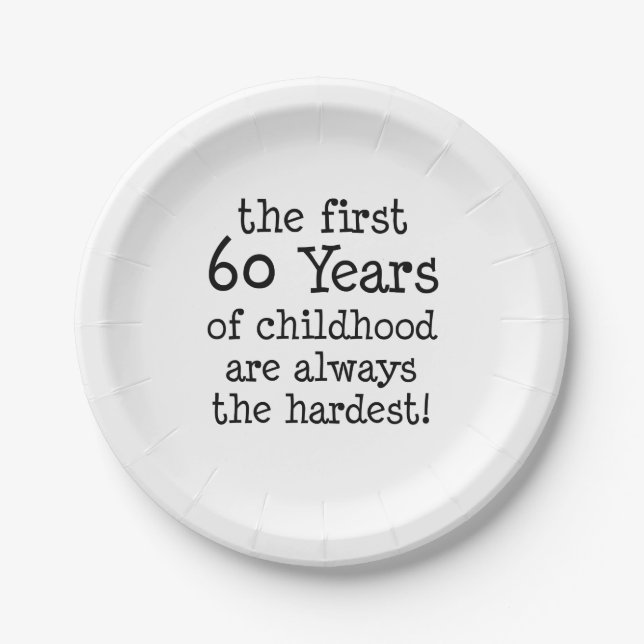 First 60 Years Of Childhood Paper Plate (Front)