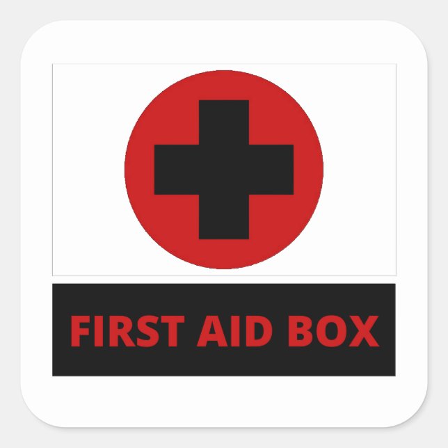 First aid box square sticker (Front)