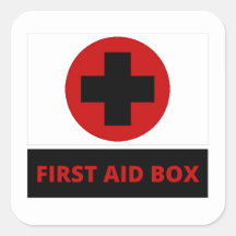 First aid box square sticker