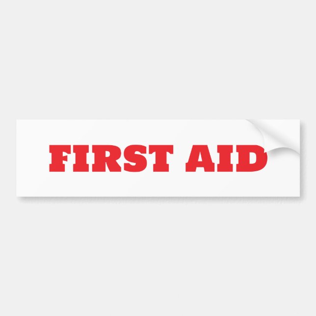 FIRST AID BUMPER STICKER (Front)