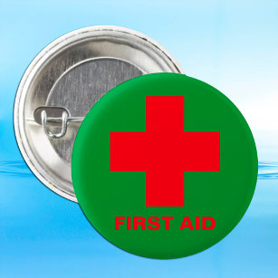 First Aid (Cross) - Ambulance, Doctor /field green 3 Cm Round Badge
