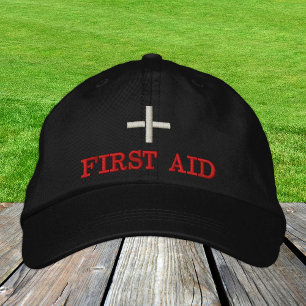 First Aid embroidered baseball cap Red / black