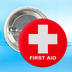 First Aid, Emergency - Ambulance, Help, Doctor 6 Cm Round Badge