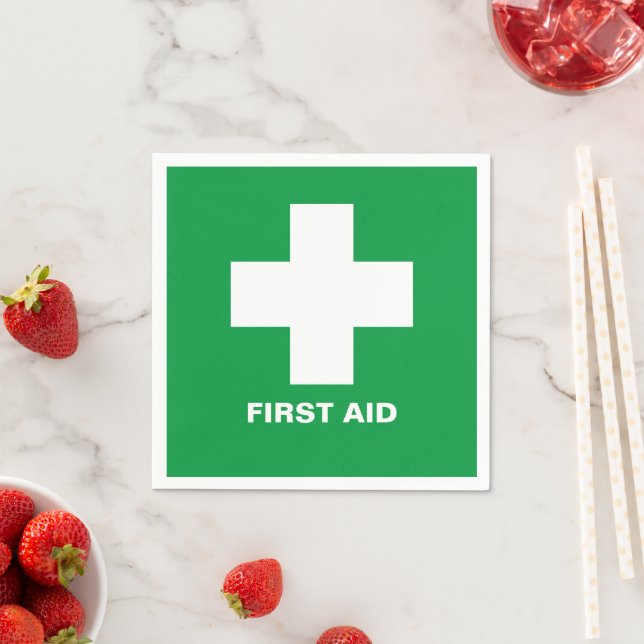 First Aid & Emergency Party Help / barbecue Napkin (Insitu)