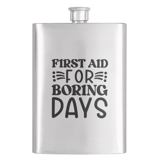 First Aid for Boring Days Hip Flask (Front)