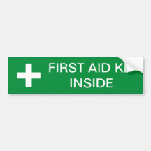 First Aid Kit Inside Car Bumper Sticker