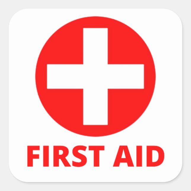 First aid kit square sticker (Front)