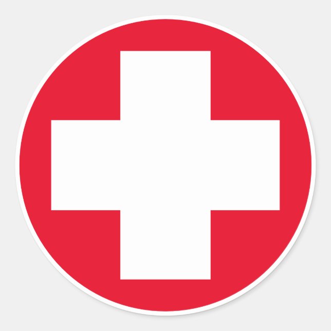First Aid - Medic (cross) - Ambulance, Dental Help Classic Round Sticker (Front)