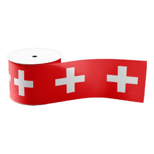 First Aid, Medic (cross), Help / Swiss Flag Grosgrain Ribbon