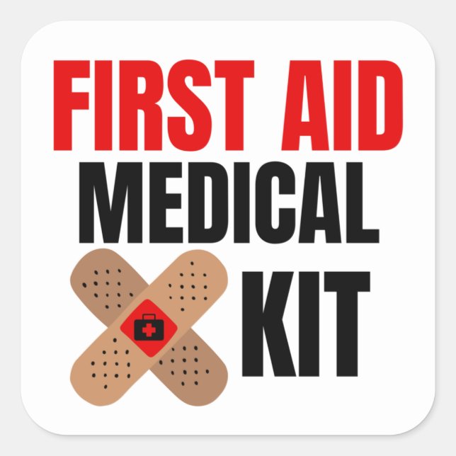 First Aid medical kit Square Sticker (Front)