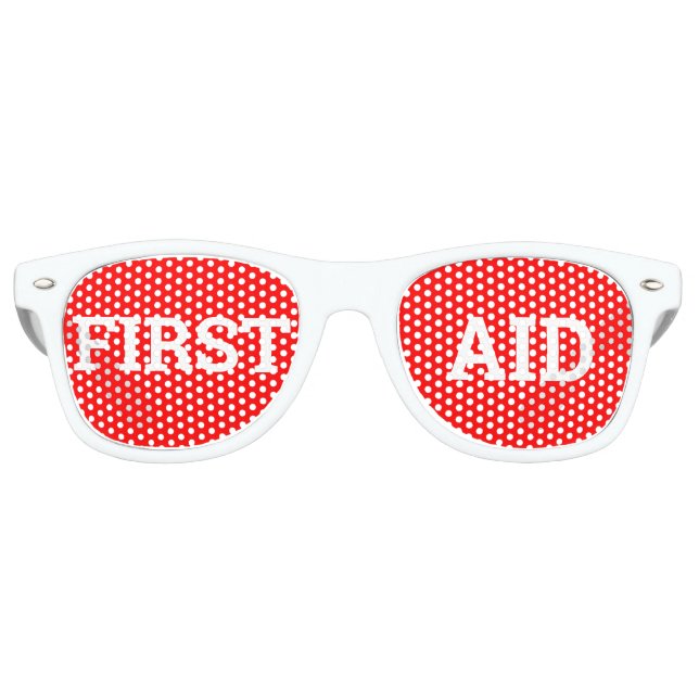 FIRST AID retro Shades / Fun Party Sunglasses (Front)