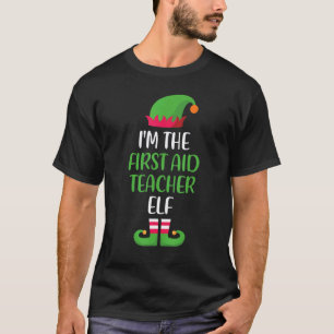 First Aid Teacher Elf Christmas Family Matching Gr T-Shirt