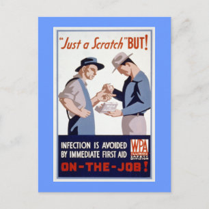 First Aid Vintage WPA Poster Postcard