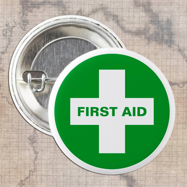 First Aid (White Cross) - Ambulance, Help, Doctor 3 Cm Round Badge (Creator Uploaded)