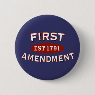 First Amendment 6 Cm Round Badge