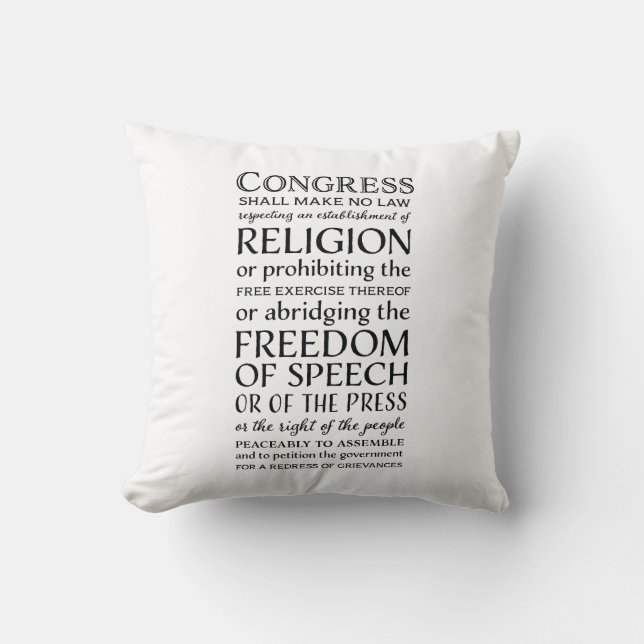 First Amendment Freedoms - Defend Your Rights Cushion (Front)