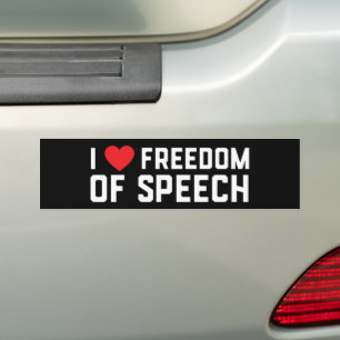 First Amendment I Love Freedom Of Speech Bumper Sticker