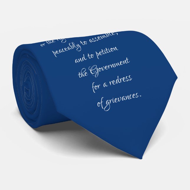 First Amendment in Script tie (Rolled)