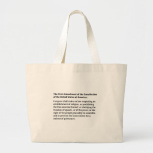 First Amendment of the Constitution Large Tote Bag