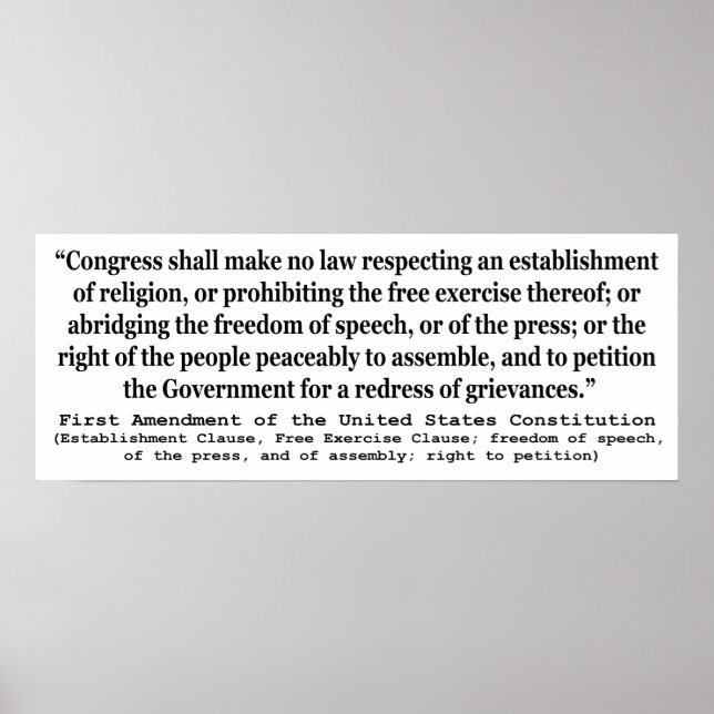 First Amendment of the United States Constitution Poster (Front)