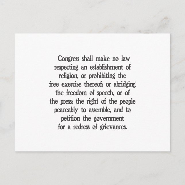 First Amendment Postcard (Front)