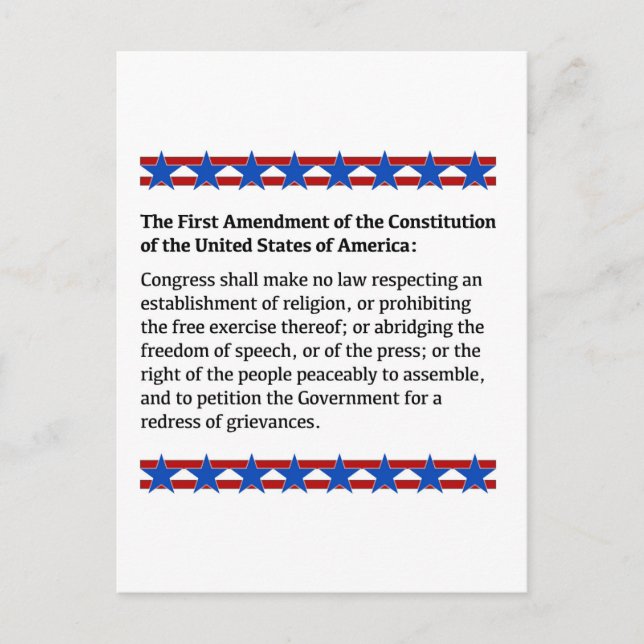 First Amendment Rights Postcard (Front)