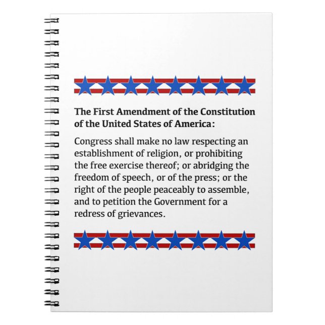 First Amendment Rights Spiral Notebook (Front)