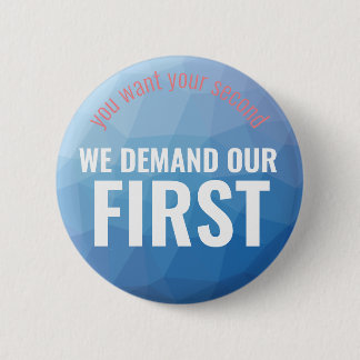 First Amendment Second Amendment Geometric Blue 6 Cm Round Badge
