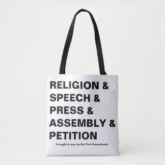 First Amendment Tote Bag in White