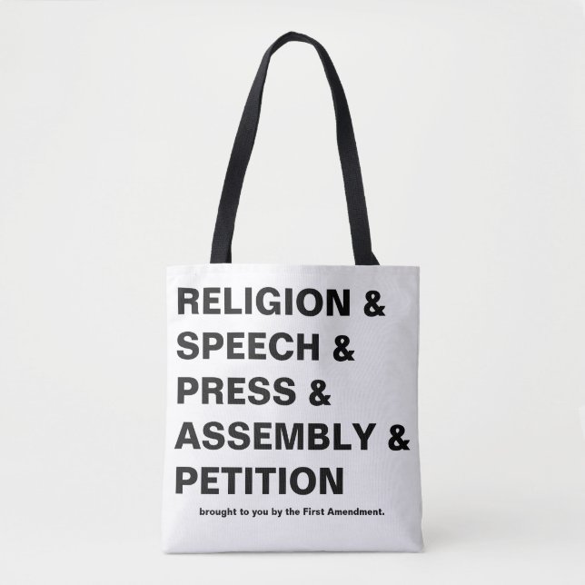 First Amendment Tote Bag in White (Front)