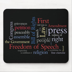 First Amendment Word Cloud Freedom of Speech Mouse Pad