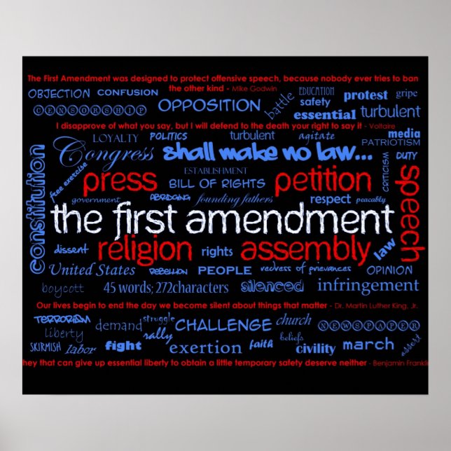 First Amendment 'Wordle' Poster (Front)