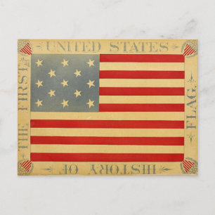 First American Flag Vintage Patriotic USA Postcard