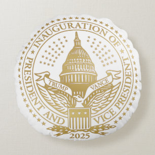 First and Second Inauguration President Trump Round Cushion