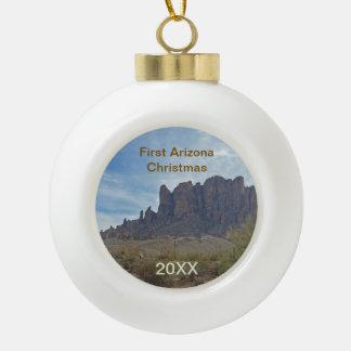 First Arizona Christmas Desert Landscape Keepsake  Ceramic Ball Christmas Ornament