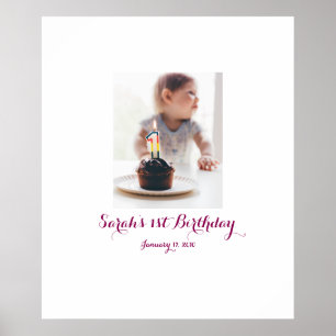 First baby birthday 1st Sign In Party Board One 1