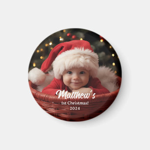 First Baby Christmas Family Customizable Magnet 