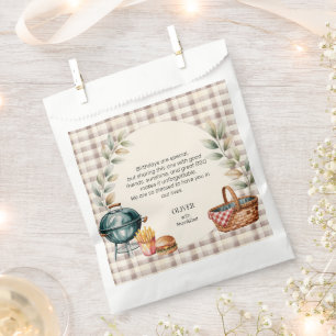 First Baby-Q Favour Bag Rustic BBQ 1st Birthday Bo