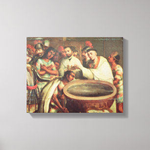 First Baptism of the Indians by the Dominicans Canvas Print